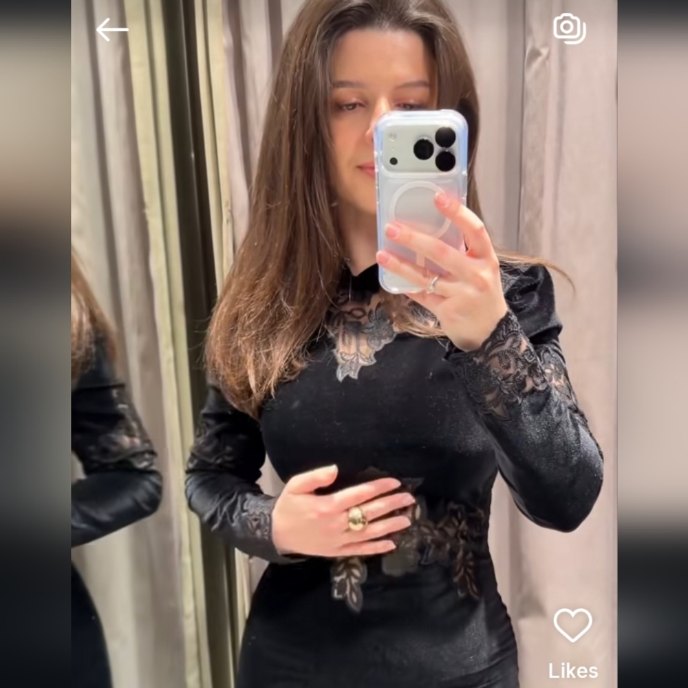 Zara Velvet Lace Dress - Picture 9 of 15